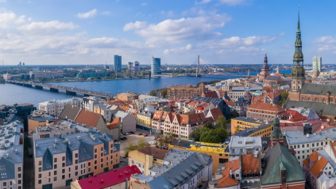 Old town Riga skyline Latvia