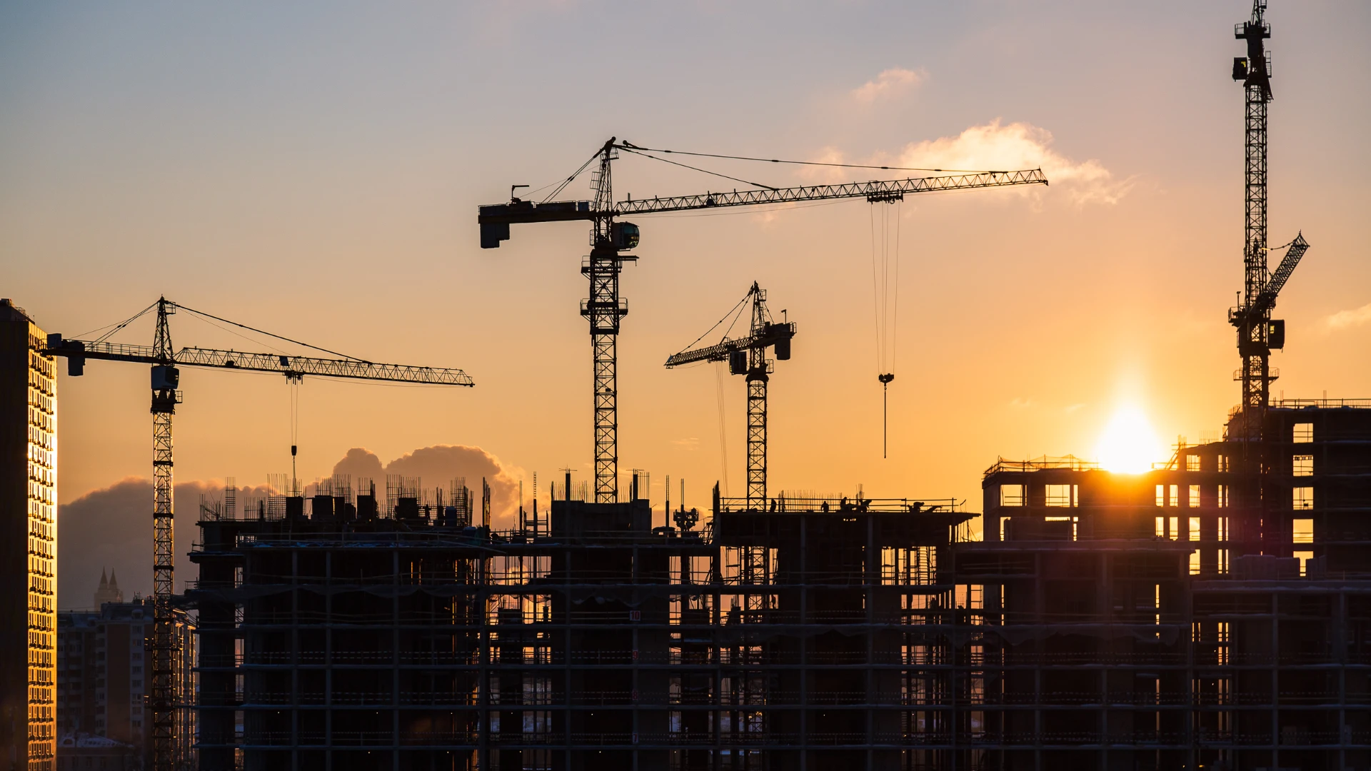 infrastructure development construction sunset